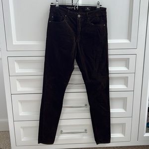Chocolate Brown velvet AG The Farah Skinny high-rise skinny 29R